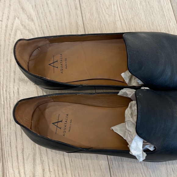 Aquatalia Emmaline Black Leather Loafers - Picture 4 of 7
